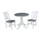 International Concepts Round 30 in Rd Top Pedestal Table, 2 San Remo Chairs, White/Heather Gray, 30 in W, 30 in L, 29.1 in H K05-30RT-C10-2 - alternate 1